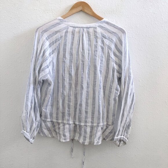 RAILS Marti Cayman Stripe V-Neck Blouse Size Medium - Picture 3 of 12